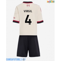 Camisa de time de futebol Liverpool Virgil van Dijk #4 Replicas 2º Equipamento Infantil 2025-26 Manga Curta (+ Calças curtas)